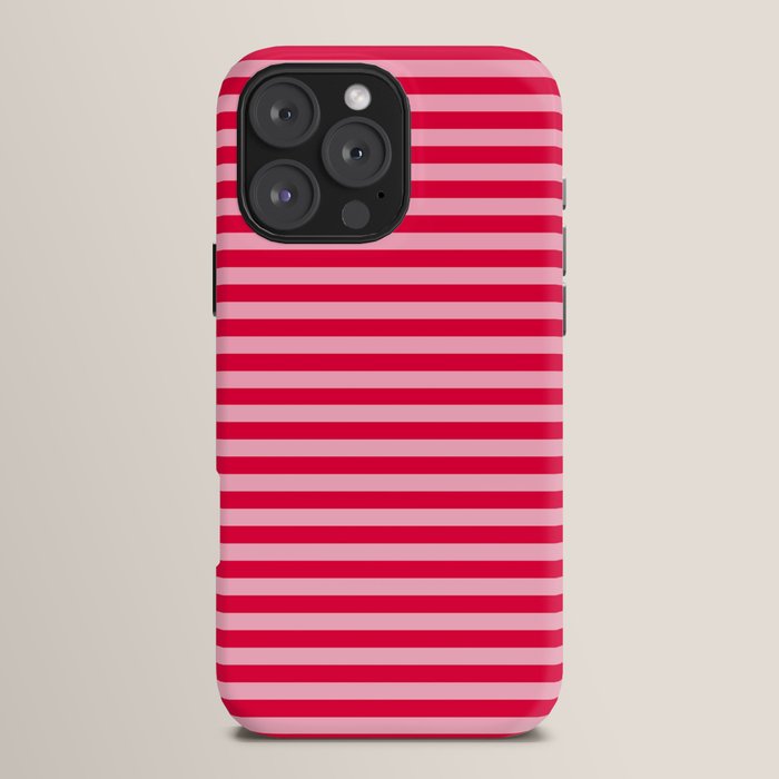 Retro, Beach, Colorful Stripes, Pink and Red iPhone Case