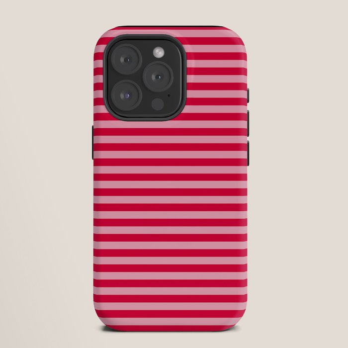 Retro, Beach, Colorful Stripes, Pink and Red iPhone Case