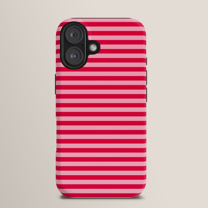 Retro, Beach, Colorful Stripes, Pink and Red iPhone Case