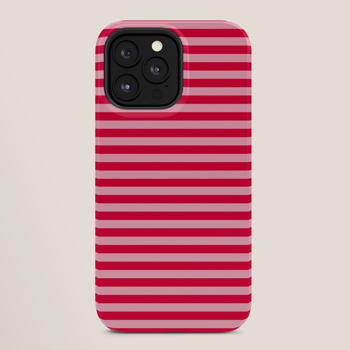 Retro, Beach, Colorful Stripes, Pink and Red iPhone Case