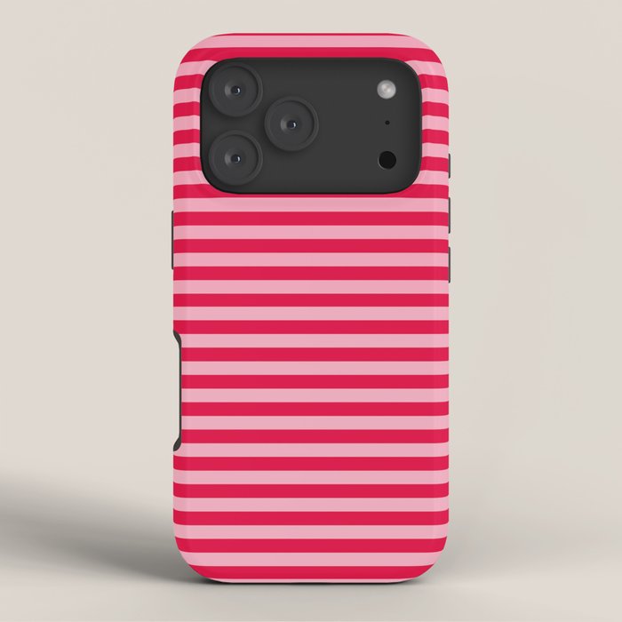 Retro, Beach, Colorful Stripes, Pink and Red iPhone Case