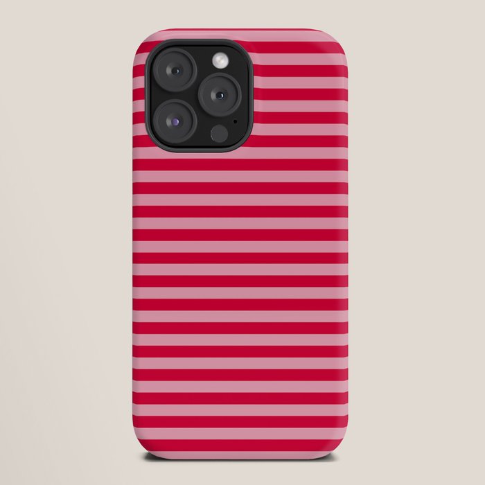Retro, Beach, Colorful Stripes, Pink and Red iPhone Case