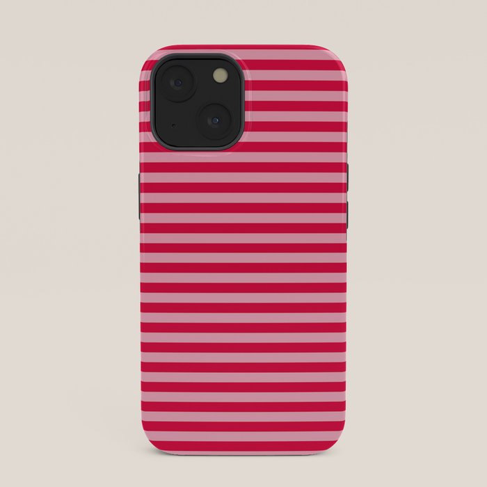Retro, Beach, Colorful Stripes, Pink and Red iPhone Case