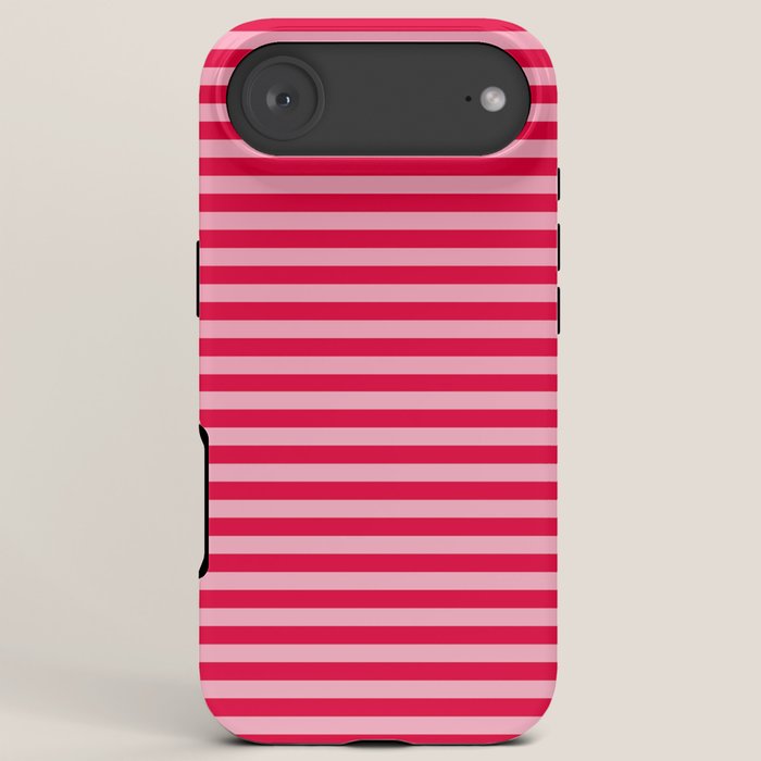 Retro, Beach, Colorful Stripes, Pink and Red iPhone Case