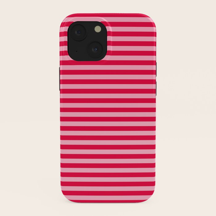 Retro, Beach, Colorful Stripes, Pink and Red iPhone Case