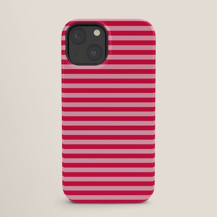 Retro, Beach, Colorful Stripes, Pink and Red iPhone Case
