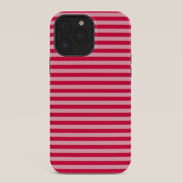 Retro, Beach, Colorful Stripes, Pink and Red iPhone Case