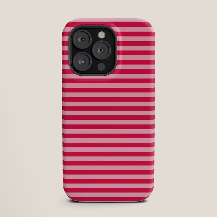 Retro, Beach, Colorful Stripes, Pink and Red iPhone Case