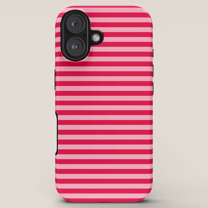 Retro, Beach, Colorful Stripes, Pink and Red iPhone Case