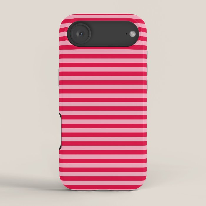 Retro, Beach, Colorful Stripes, Pink and Red iPhone Case
