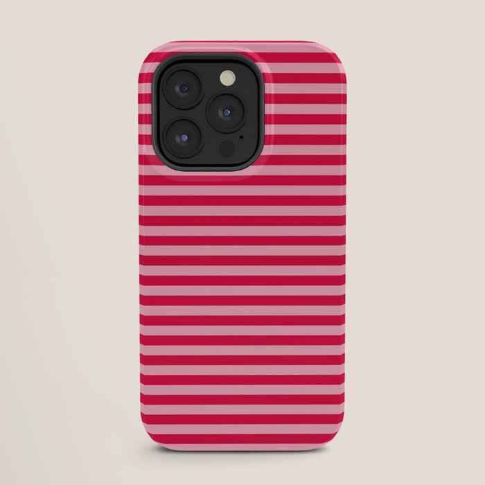 Retro, Beach, Colorful Stripes, Pink and Red iPhone Case