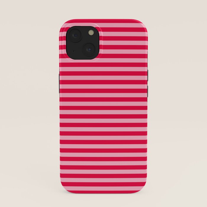 Retro, Beach, Colorful Stripes, Pink and Red iPhone Case