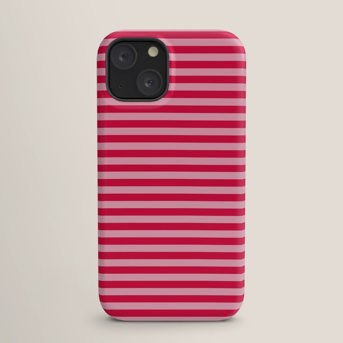 Retro, Beach, Colorful Stripes, Pink and Red iPhone Case