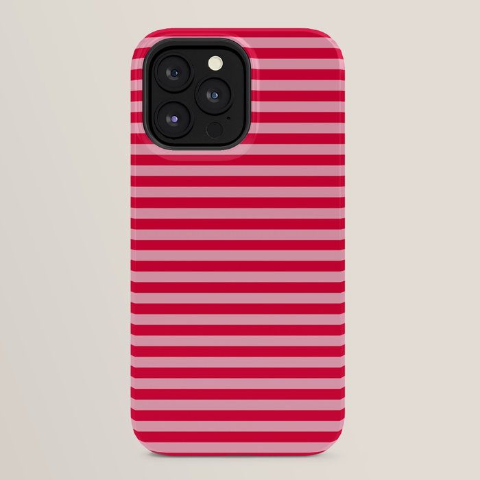 Retro, Beach, Colorful Stripes, Pink and Red iPhone Case