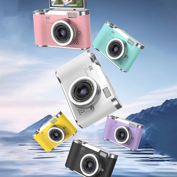 💎 60% off! 💎 4K HD digital camera with flip screen: 8x zoom, autofocus, and rotating screen for vlogs and selfies 📸🌈