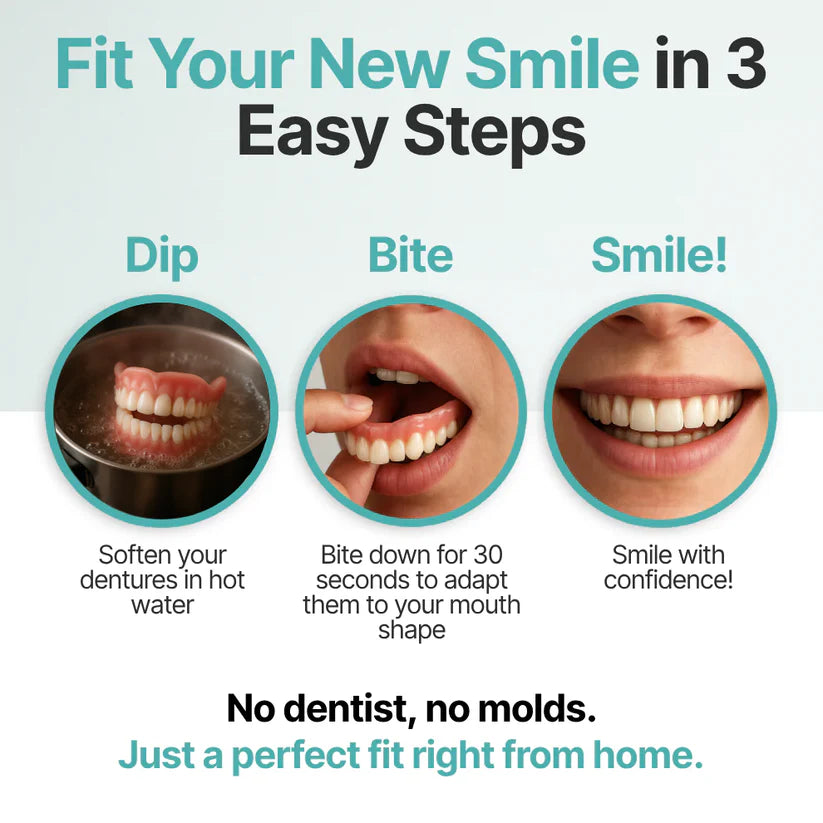 🔥🔥🔥Ends Today: 70% OFF!🦷BRONY™ Custom-Fit Full Functional Dentures Make you more confident