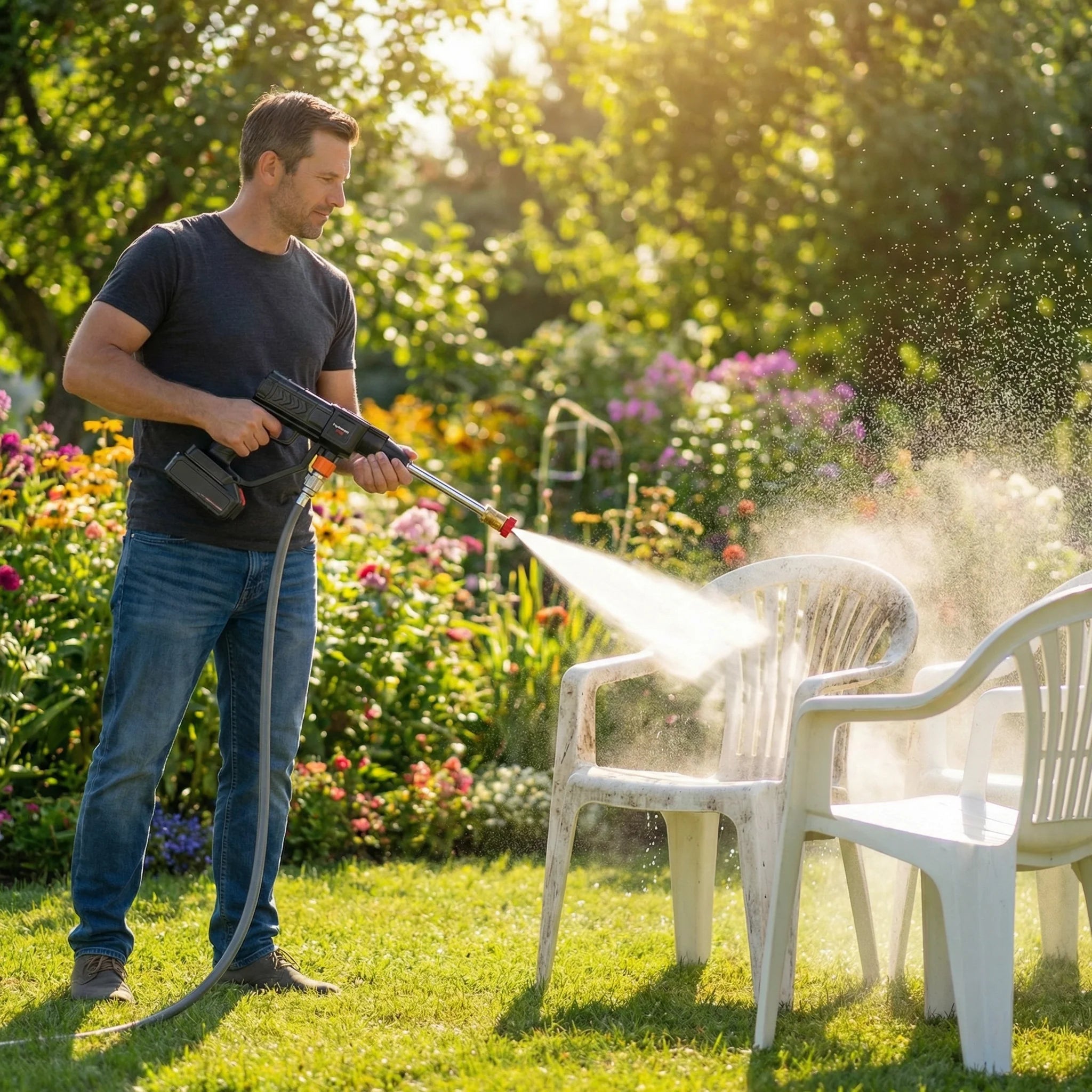HydroClean PRO | 21V Cordless Electric Pressure Washer | 50 Bar Portable with Battery
