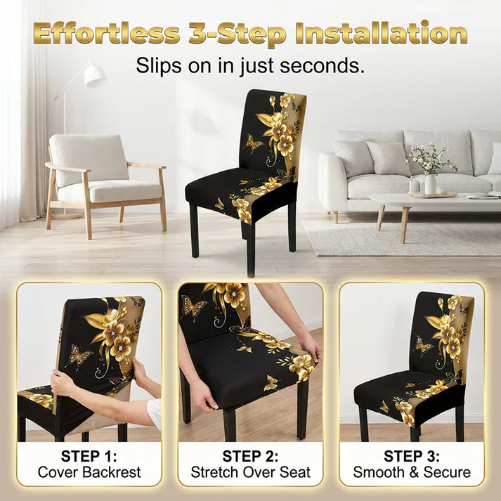 Printed Stretch Dining Chair Cover