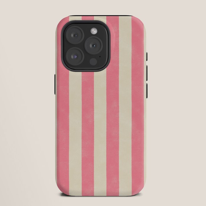 Cabana Stripe - pink & cream iPhone Case