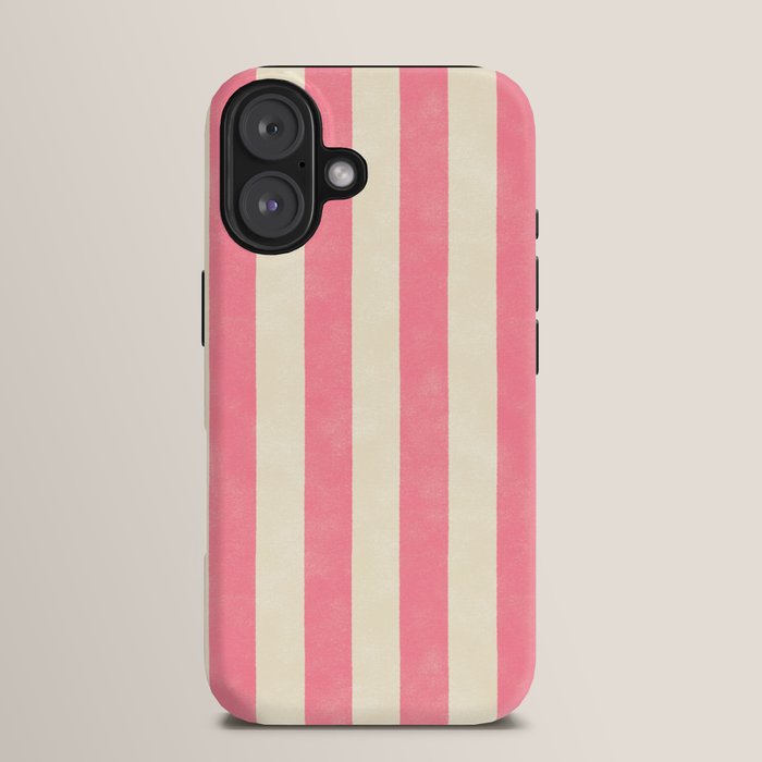 Cabana Stripe - pink & cream iPhone Case