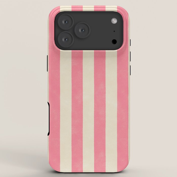 Cabana Stripe - pink & cream iPhone Case