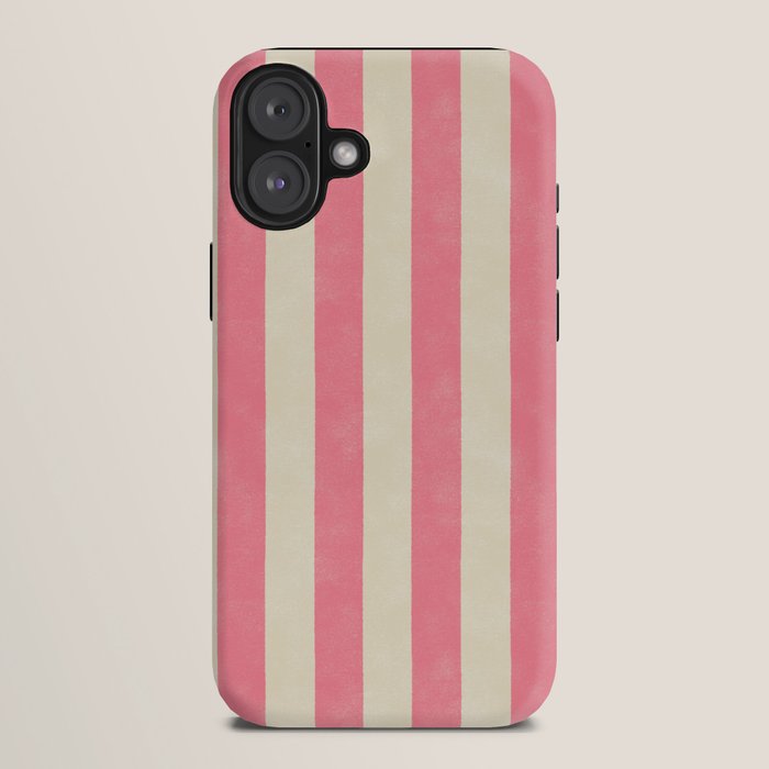 Cabana Stripe - pink & cream iPhone Case