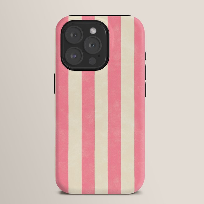 Cabana Stripe - pink & cream iPhone Case