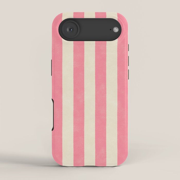 Cabana Stripe - pink & cream iPhone Case
