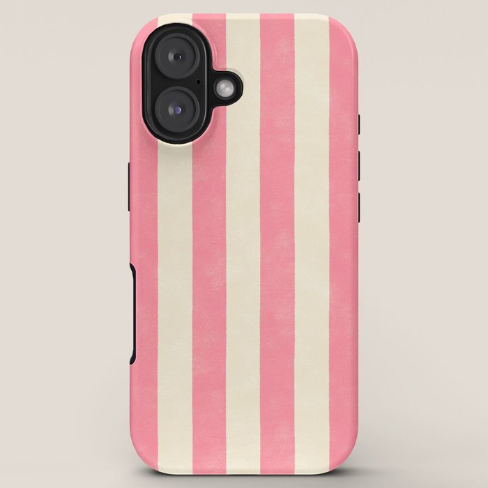 Cabana Stripe - pink & cream iPhone Case