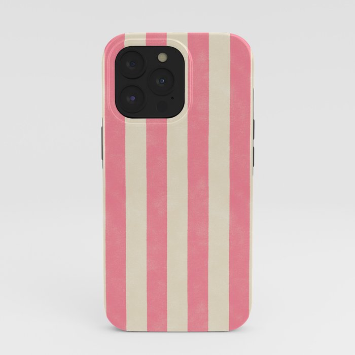 Cabana Stripe - pink & cream iPhone Case