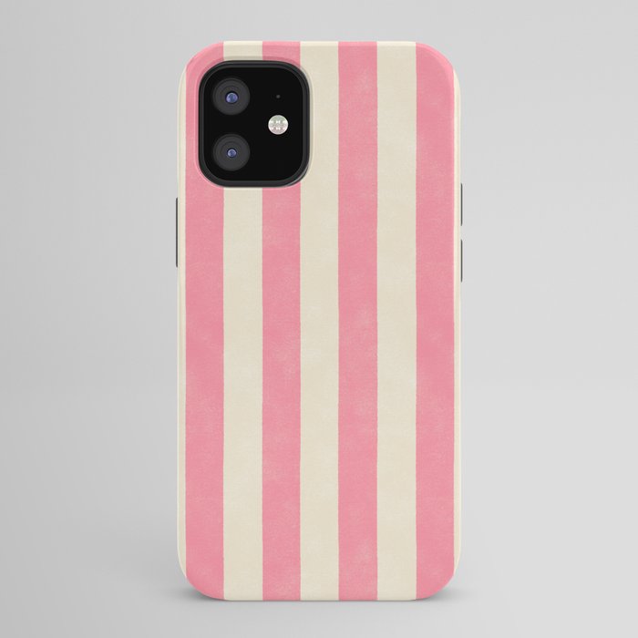 Cabana Stripe - pink & cream iPhone Case