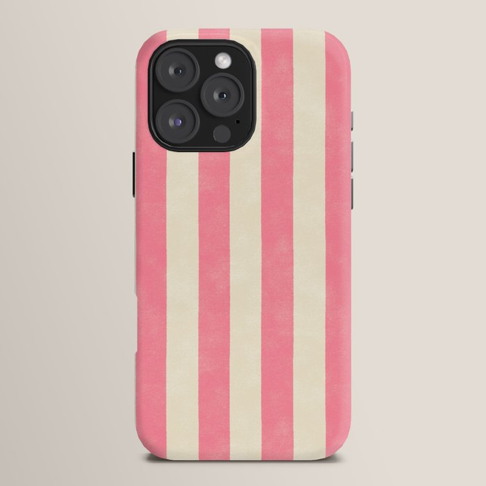 Cabana Stripe - pink & cream iPhone Case