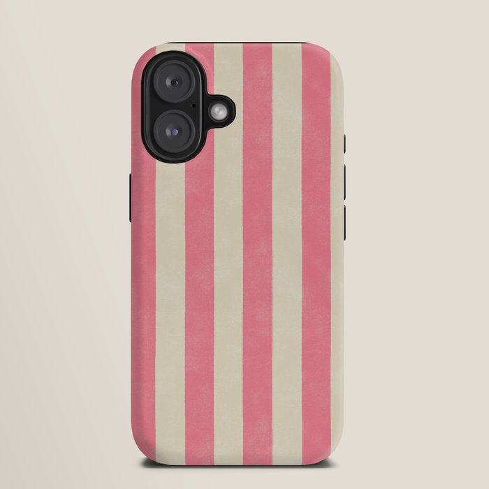 Cabana Stripe - pink & cream iPhone Case