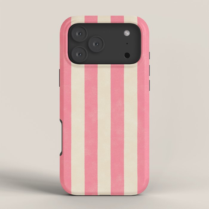 Cabana Stripe - pink & cream iPhone Case