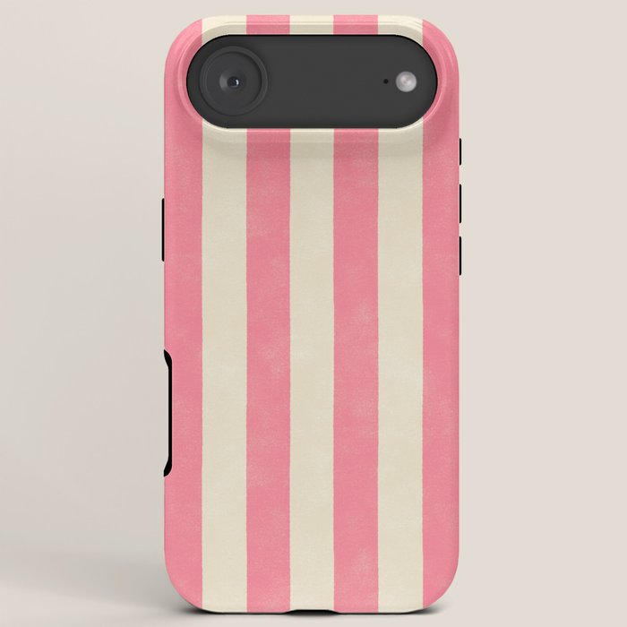 Cabana Stripe - pink & cream iPhone Case