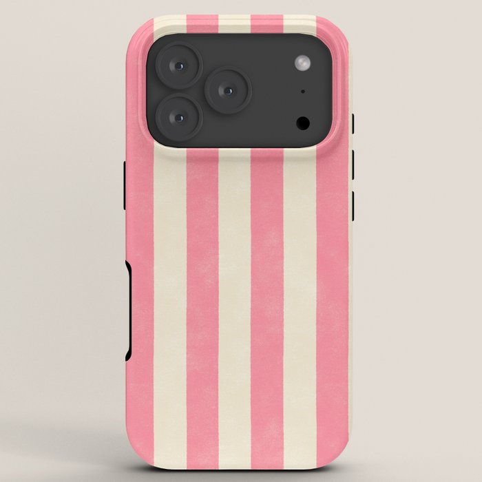 Cabana Stripe - pink & cream iPhone Case
