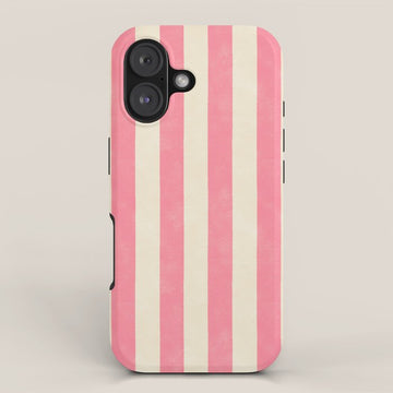 Cabana Stripe - pink & cream iPhone Case