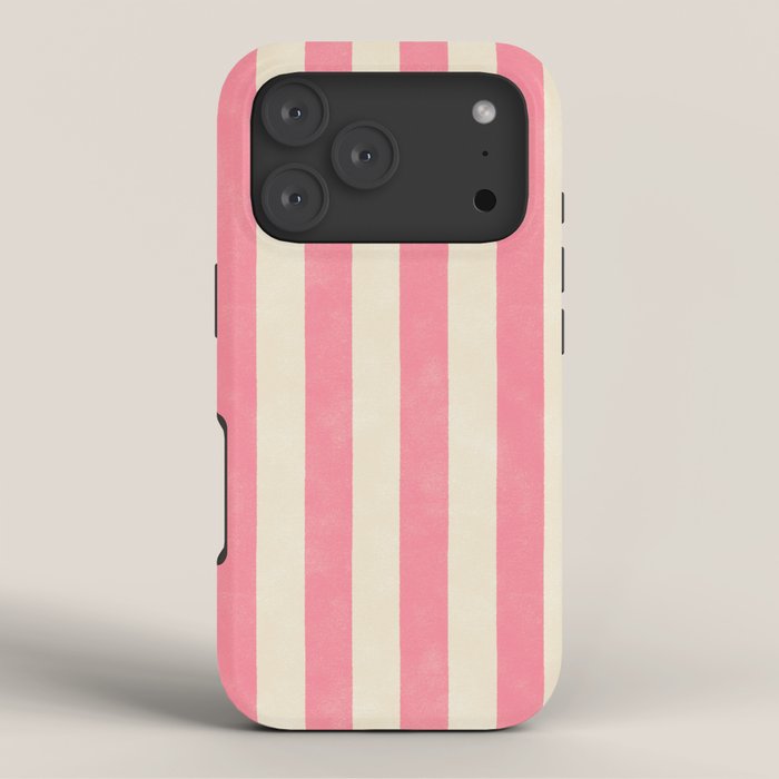Cabana Stripe - pink & cream iPhone Case