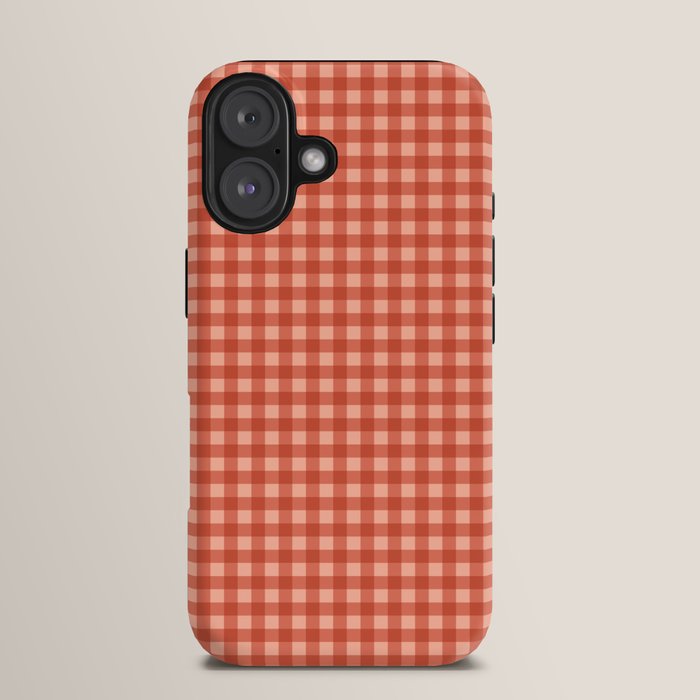 Gingham Plaid Pattern - Strawberry Red iPhone Case