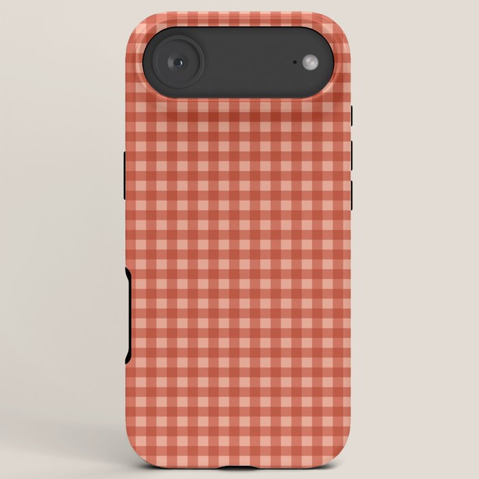 Gingham Plaid Pattern - Strawberry Red iPhone Case