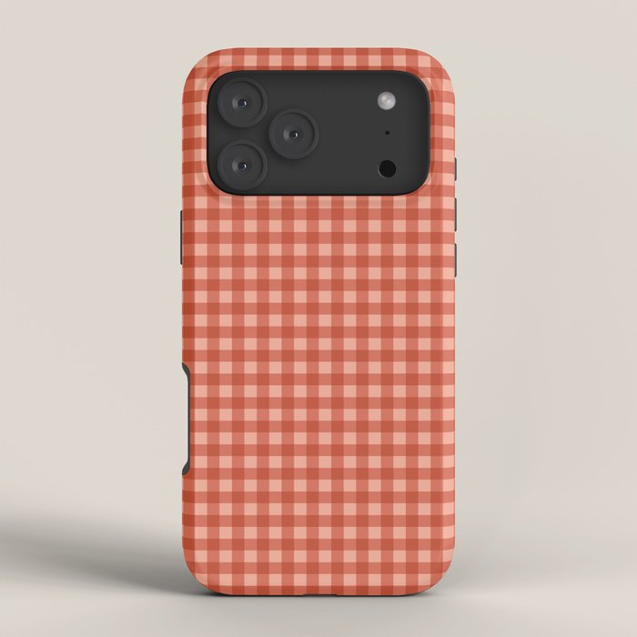Gingham Plaid Pattern - Strawberry Red iPhone Case