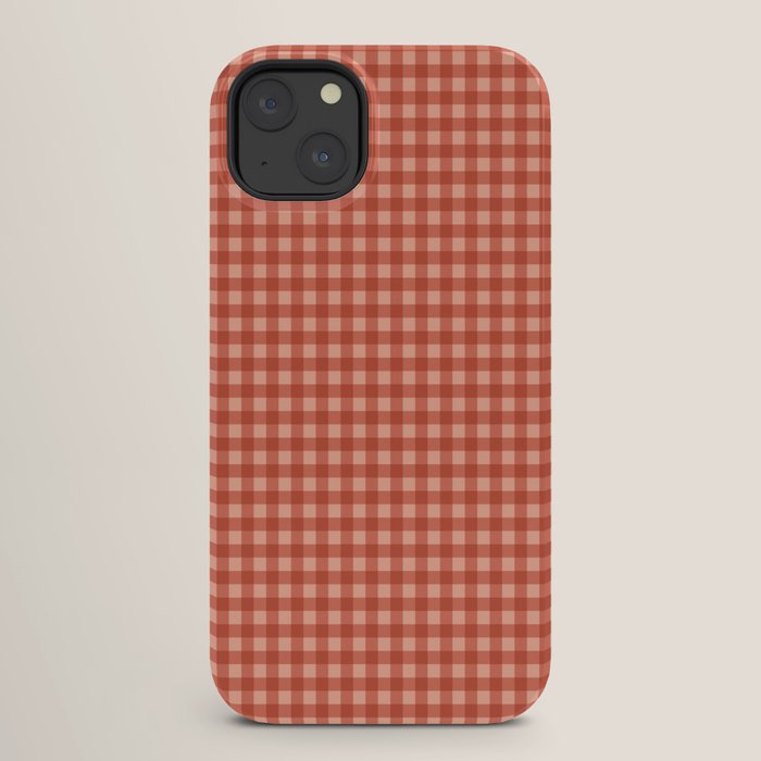 Gingham Plaid Pattern - Strawberry Red iPhone Case