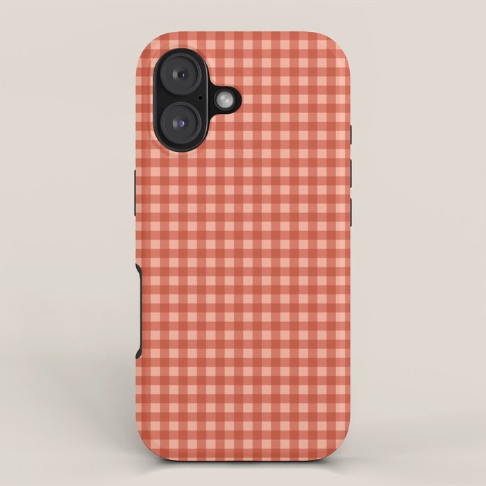 Gingham Plaid Pattern - Strawberry Red iPhone Case