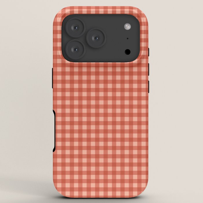 Gingham Plaid Pattern - Strawberry Red iPhone Case