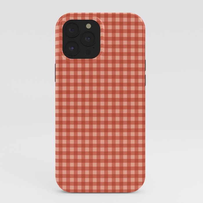 Gingham Plaid Pattern - Strawberry Red iPhone Case