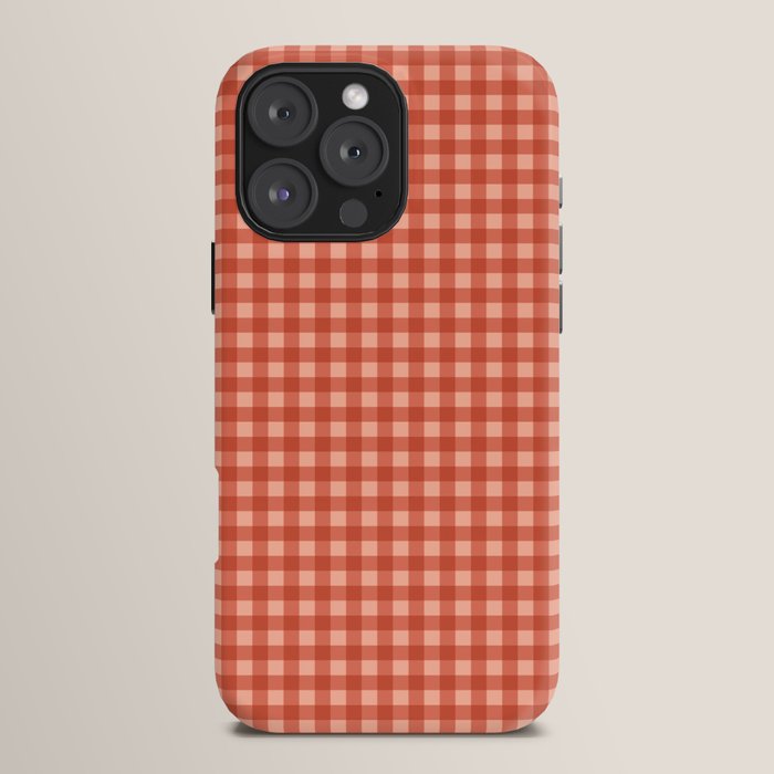 Gingham Plaid Pattern - Strawberry Red iPhone Case