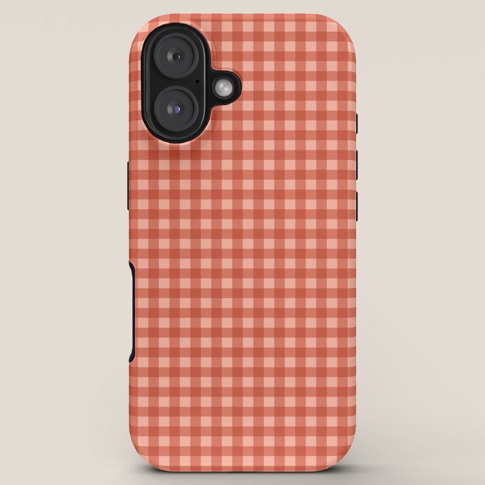 Gingham Plaid Pattern - Strawberry Red iPhone Case