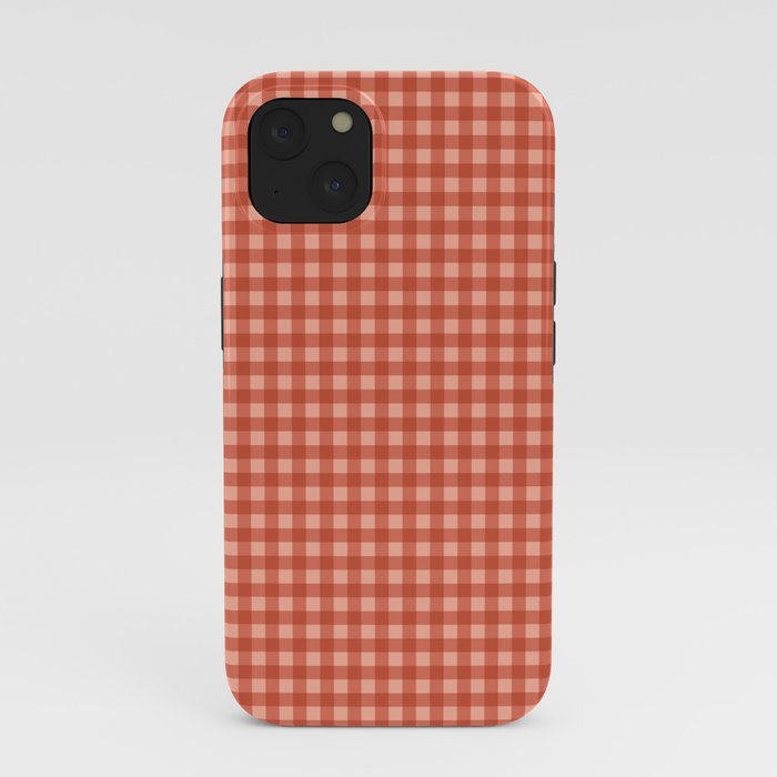 Gingham Plaid Pattern - Strawberry Red iPhone Case