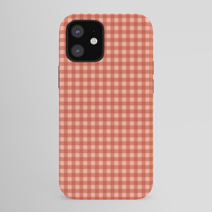 Gingham Plaid Pattern - Strawberry Red iPhone Case
