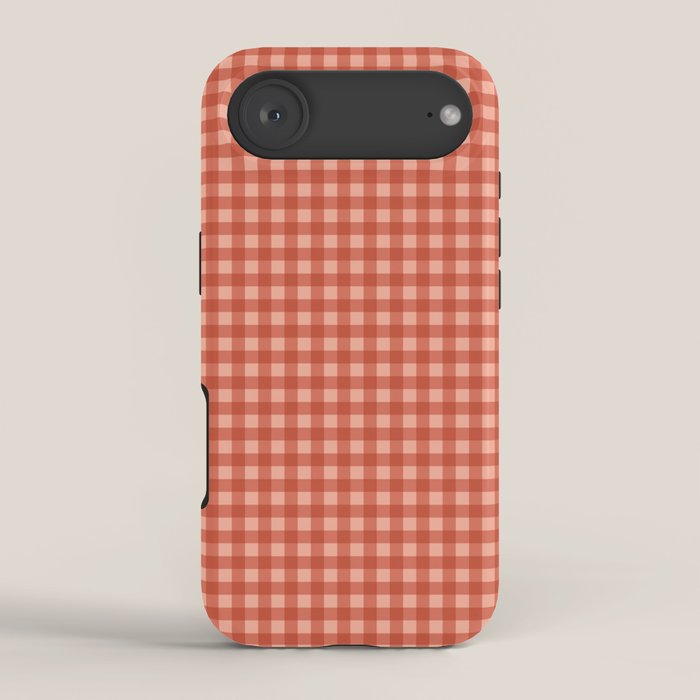 Gingham Plaid Pattern - Strawberry Red iPhone Case